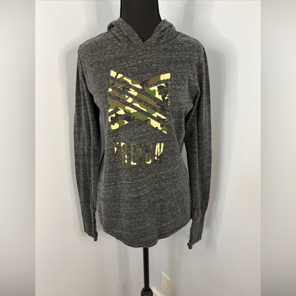 Treign Women’s Long Sleeve Hooded T-shirt Gray Large
